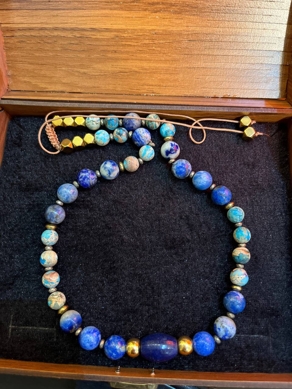 گردنبند لاجورد و‌فیروزه محافظت جذب ثروت و درمان